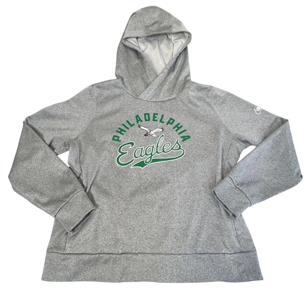 Nike Philadelphia Eagles Hoodie Fan Gear Womens Large NFL Football Pullover Gray